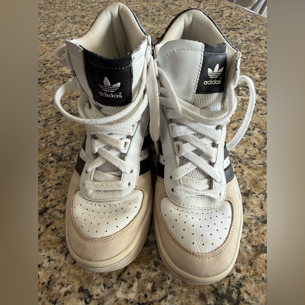 Adidas Originals G.S. ST High Top Sneakers | Vintage Off-White | Men’s 6 - Picture 2 of 13